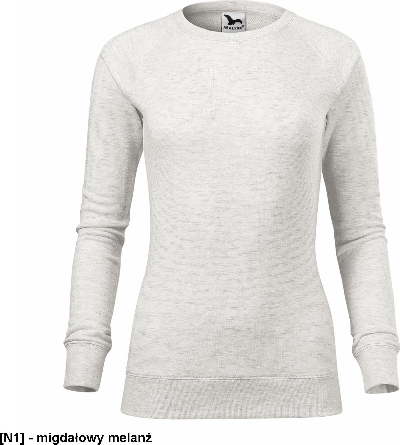 MALFINI Merger 416 - ADLER - Bluza damska, 280 g/m, 65% poliester, 35% bawełna - migdałowy melanż XL