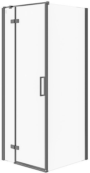 KABINA PRYSZNICOWA NAROŻNA CITY CZARNA 80X80X195 LEWA SZKŁO TRANSPAREN