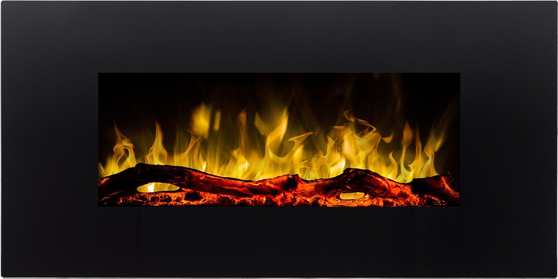 Aflamo Kominek elektryczny LED ścienny (bez grzania) Albion 36" Czarny