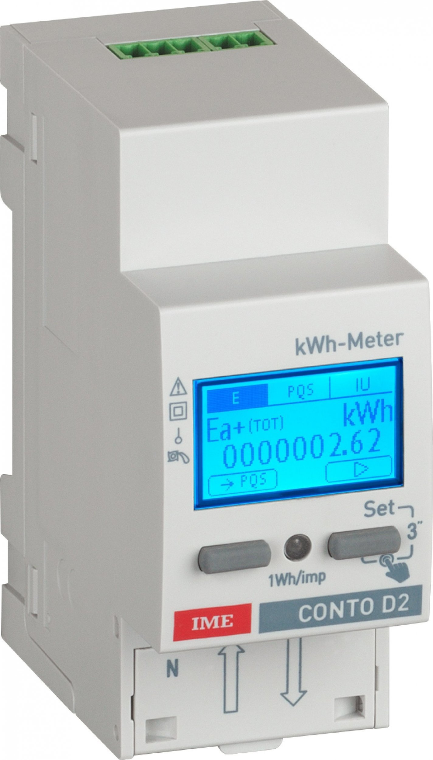 IME S.p.A. Licznik Energii (Mid) Wh/Varh 1f Pomiar Bezpośredni 63A Z Wyjściem Rs485 2 Taryfy 2 Moduły CE2DF3DTMID