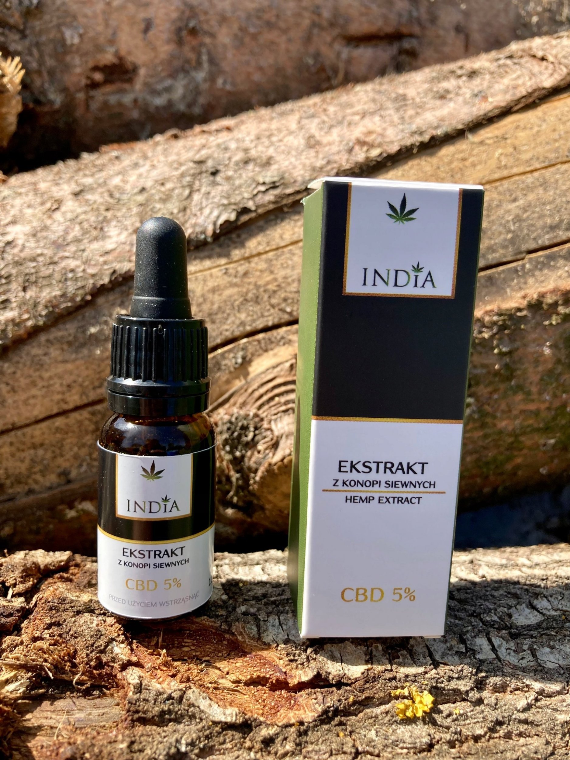 India Cosmetics Olejek konopny CBD 5% Olej konopny ekstrakt z CBD 5 % 10 ml