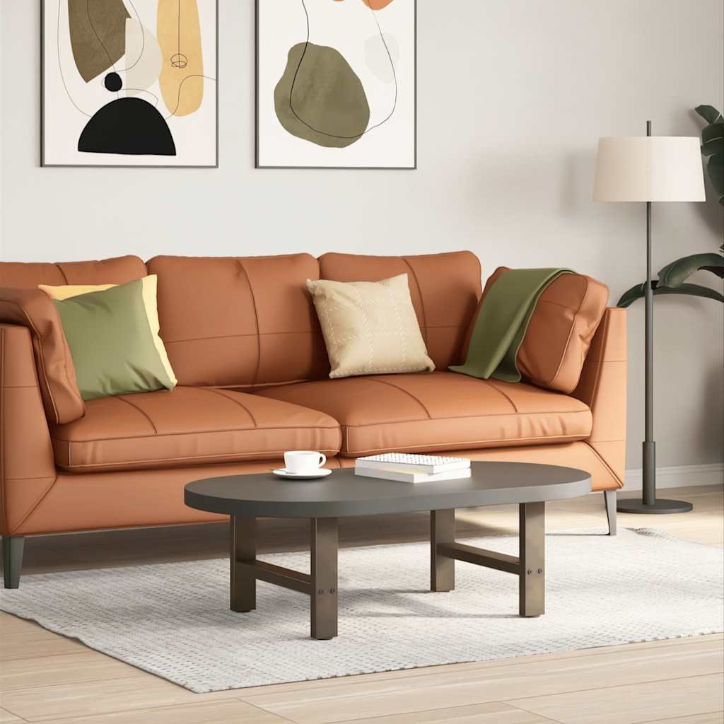 vidaXL Nogi do stolika kawowego, naturalna stal, 2 szt., 50x(30-31) cm