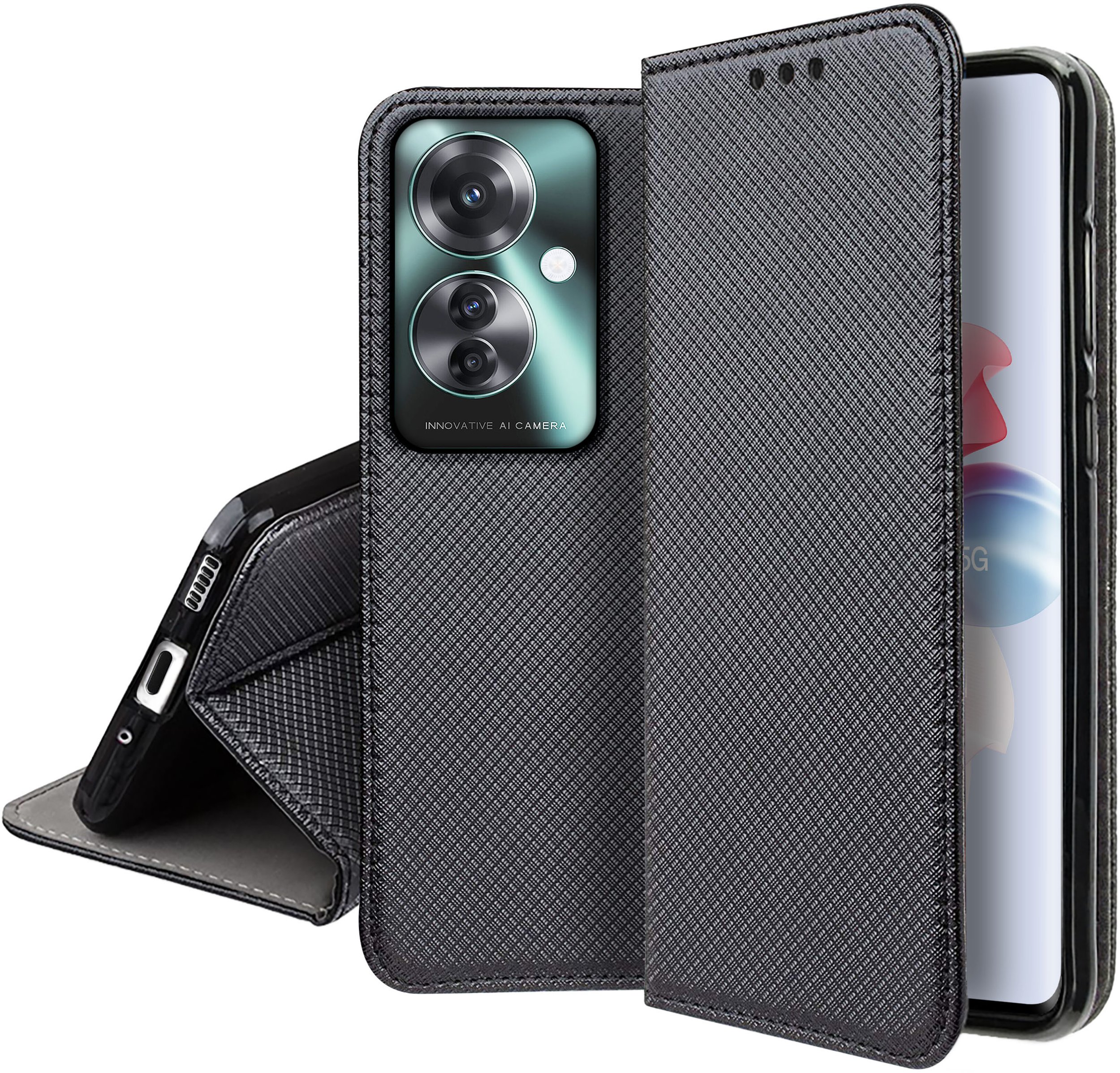 Etui do Oppo Reno 11F 5G SMART MAGNET CASE PORTFEL + SZKŁO OCHRONNE 9H