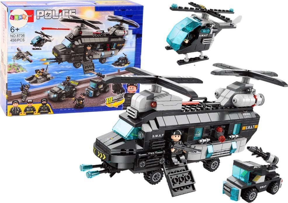 LeanToys Klocki Konstrukcyjne Służba Specjalna Policja 456 ele. Zestaw