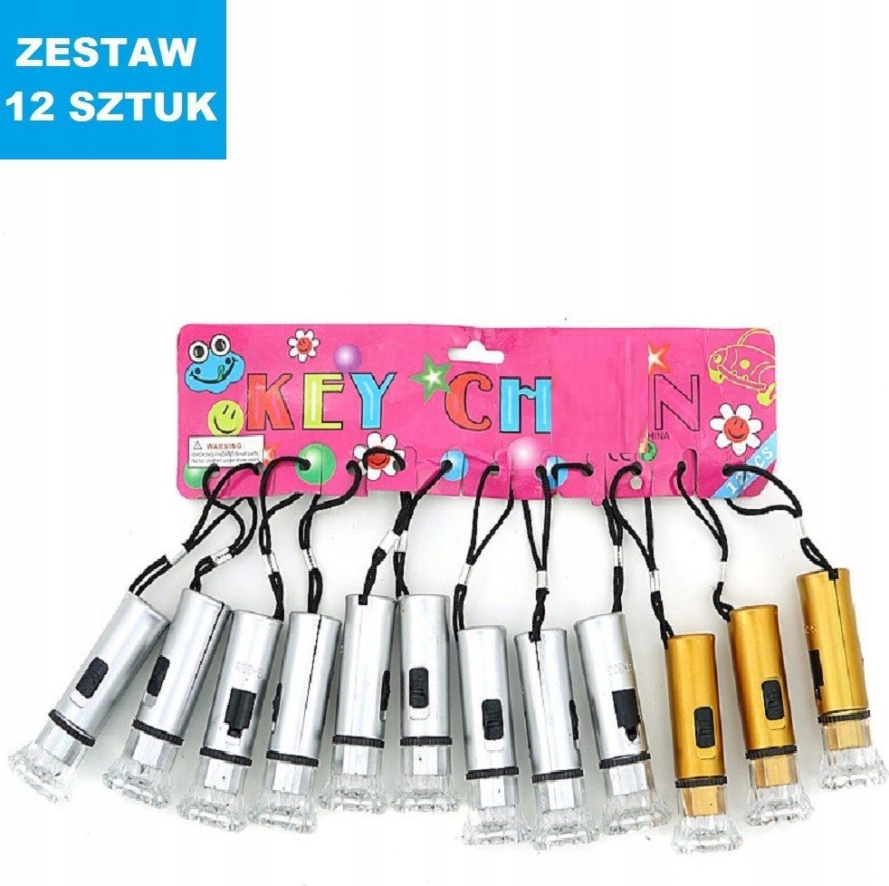 Latarka Adar Brelok latarka złota/srebrna karta 531154 ADAR mix cena za 12 szt