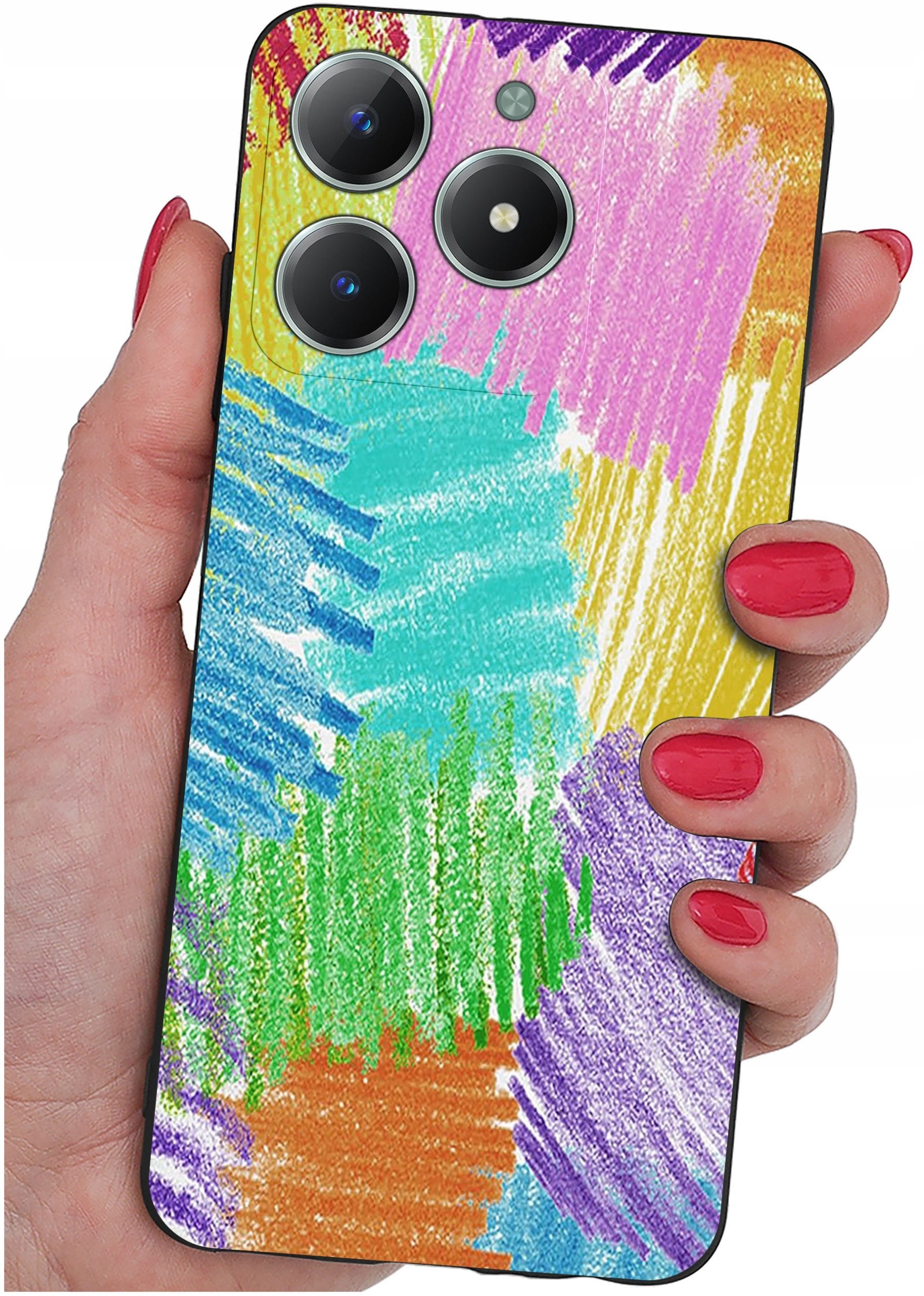 Etui do Realme C61 | C63 WZORY |SILIKONOWE MATT CASE + SZKŁO 9H