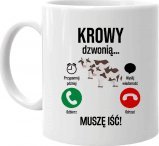 Koszulkowy Krowy dzwonią, muszę iść - kubek na prezent