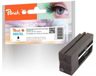 Peach Patrone HP Nr.957XL black mit OEM Chip remanufactured