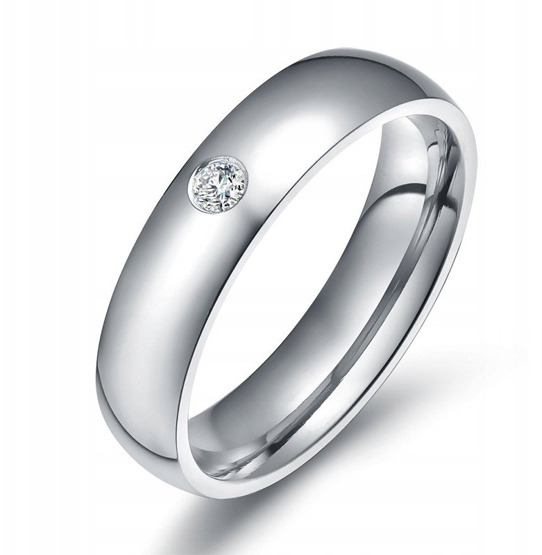 SREBRNY PIERŚCIONEK OBRĄCZKA ŚLUBNA STAL 316L r.19
