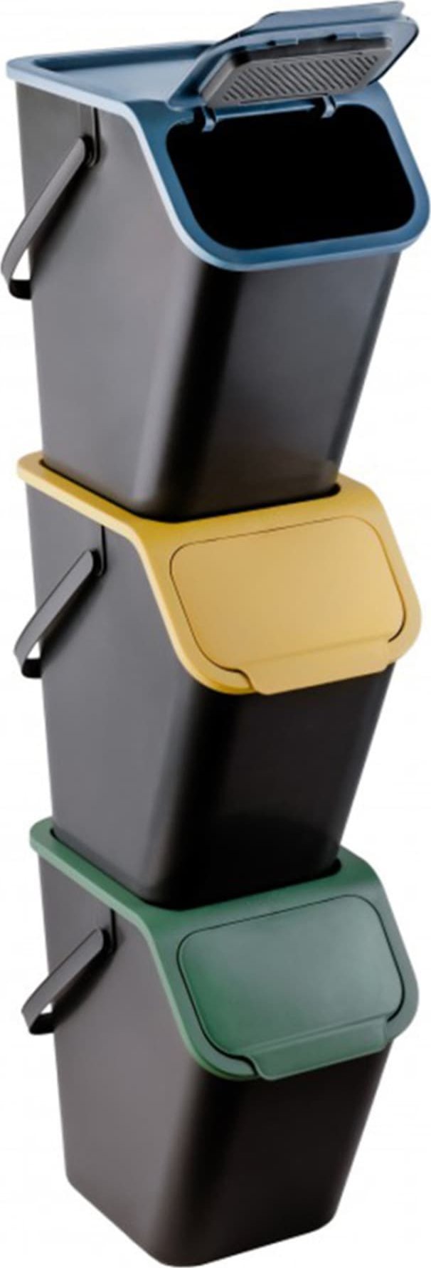 Kosz na śmieci Practic ZESTAW 3 POJEMNIKÓW 25L DO SEGREGACJI ODPADÓW KOLOR