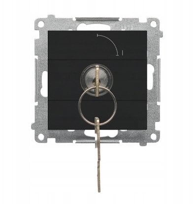 Kontakt-Simon Simon Łącznik na kluczyk jednobiegunowy (moduł) 2 pozycyjny 0-I” styk N/O, 5 A, 250 V~ Czarny mat TW1K.01/149
