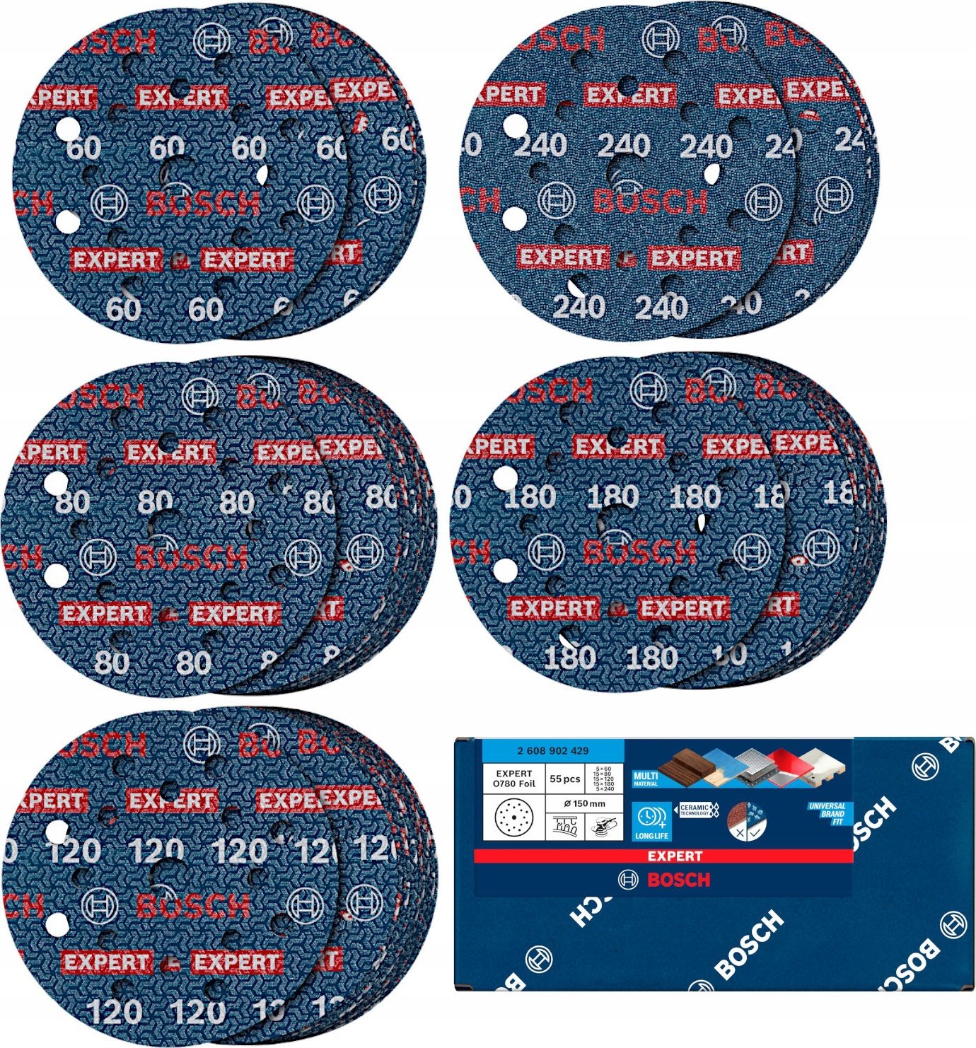 FOLIA ŚCIERNA EXPERT O780,150,SET,55PC