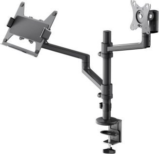 Goobay Uchwyt do monitora Deluxe z ramieniem na laptopa, czarny