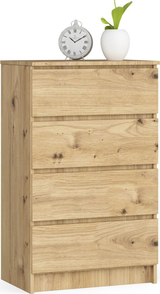 Fabryka Mebli Akord Komoda do salonu K 60 cm 4 szuflady - dąb artisan