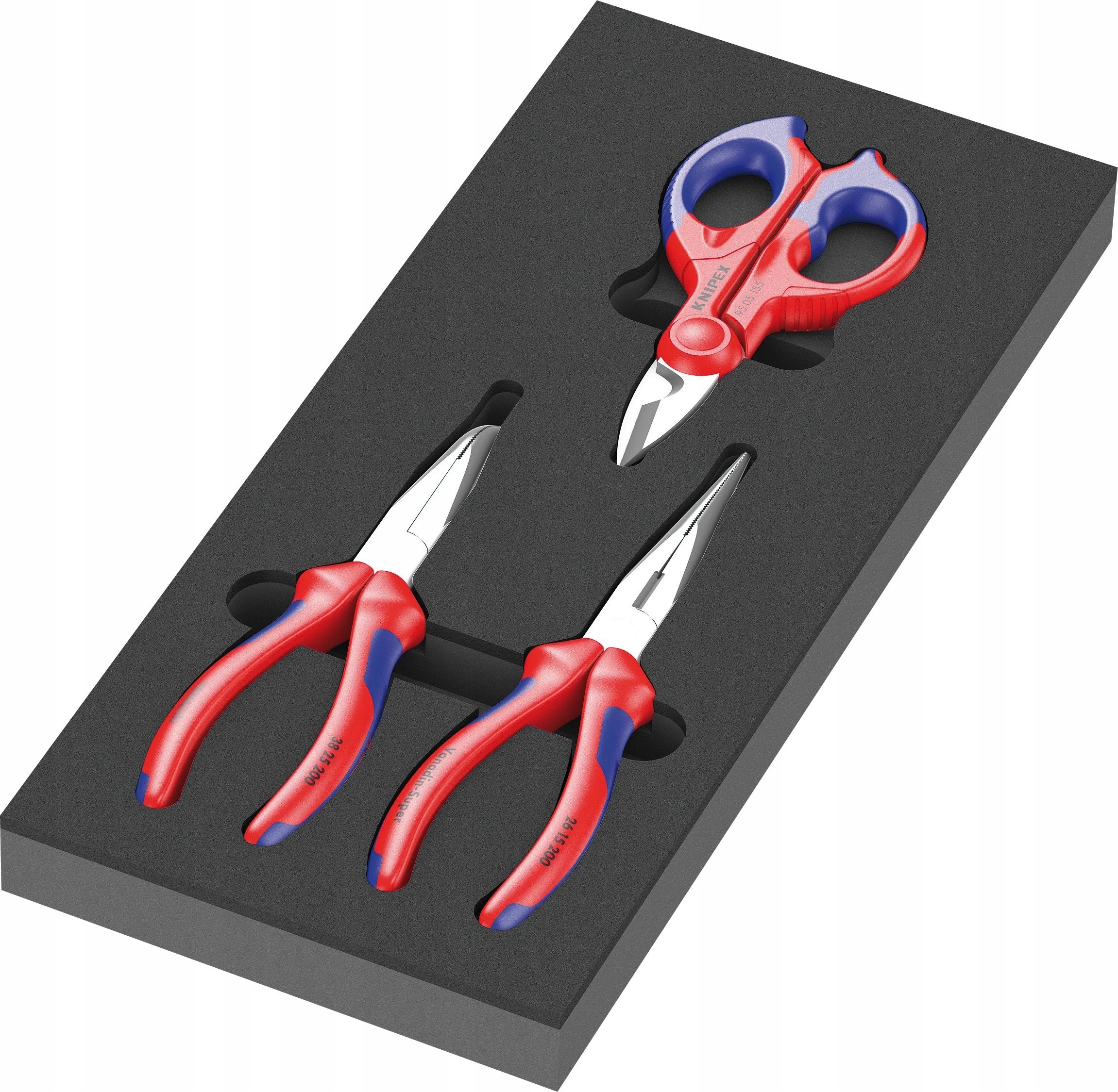Zestaw narzędzi Wera Wera 9781 foam insert KNIPEX pliers set 2, 3 pieces, pliers set (black/grey, in foam insert for workshop trolley)