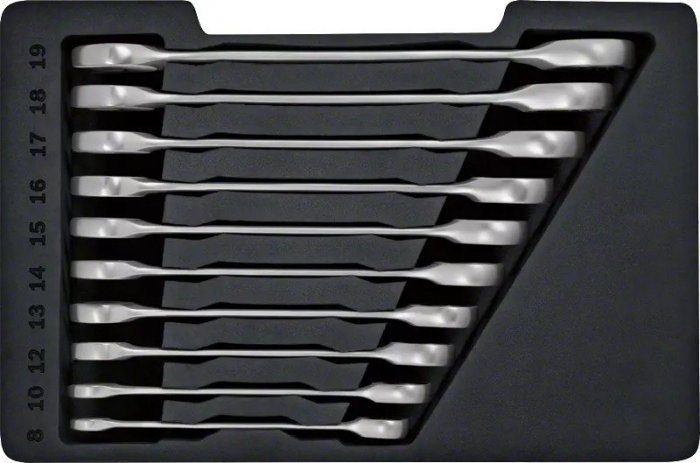 Bosch Zestaw kluczy płasko-oczkowych, 10 szt. (1600A02AU0)