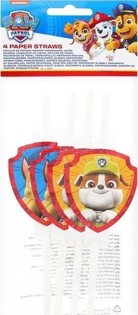Rurki papierowe z medalionem Paw Patrol 4szt