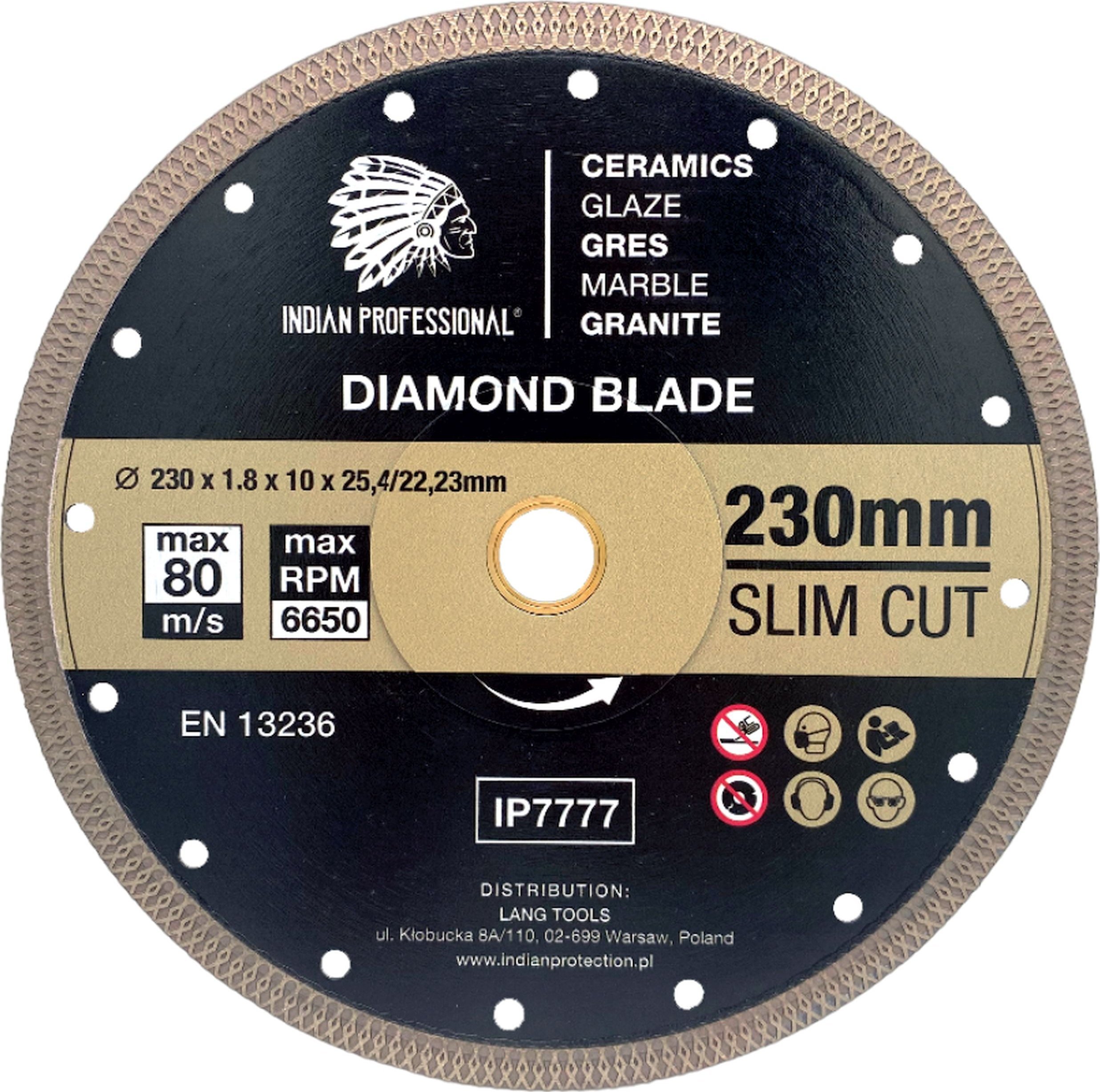 INDIAN PROFESSIONAL TARCZA DIAMENTOWA 230mm SLIM CUT INDIAN PROFESSIONAL