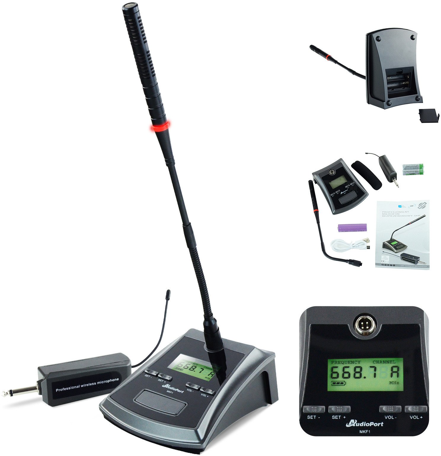 Bezprzewodowy mikrofon konferencyjny Audioport MKF1 one size