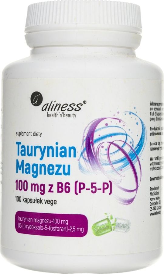 Aliness Aliness Taurynian Magnezu 100 mg z B6 (P-5-P) - 100 kapsułek