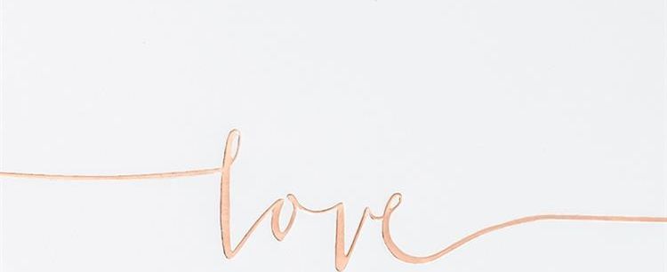 Party Deco Księga gości, biała z napisem z różowego złota Love, 24x18,5 cm, 22 kartki uniwersalny