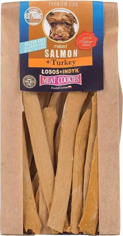 Naturalne ciastka Milord Meat Cookies łosoś i indyk 80 g