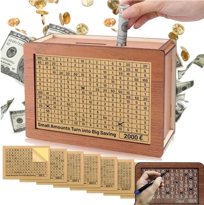 Skarbonka wykreślana 1000 drewinana 1 tyś