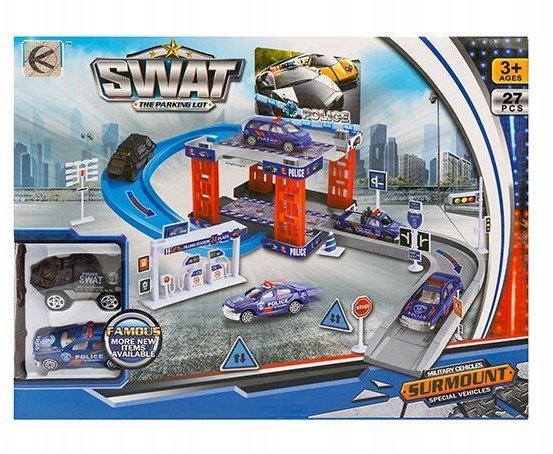 Parking policyjny w zestawie z 2 autkami