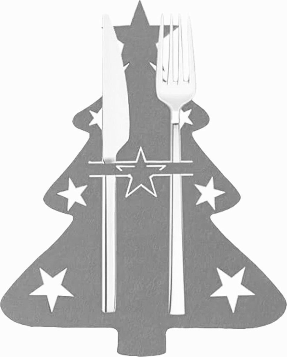 ATL BQ86B Kieszonki na sztućce 6szt choinka szara