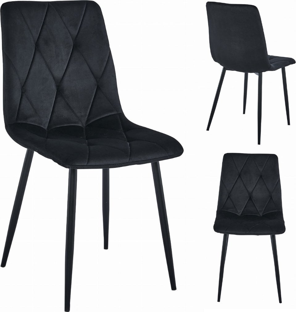 Leobert Krzesło LIBRA - czarny aksamit / nogi czarne x 1