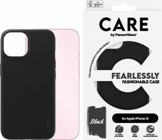 PanzerGlass CARE by PanzerGlass Fearlessly Fashionable Case iPhone 15 6,1" czarny/black 1429