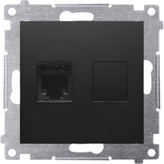 Kontakt-Simon Simon 54 Gniazdo telefoniczne pojedyncze RJ12 (moduł) czarny mat DT1.01/49
