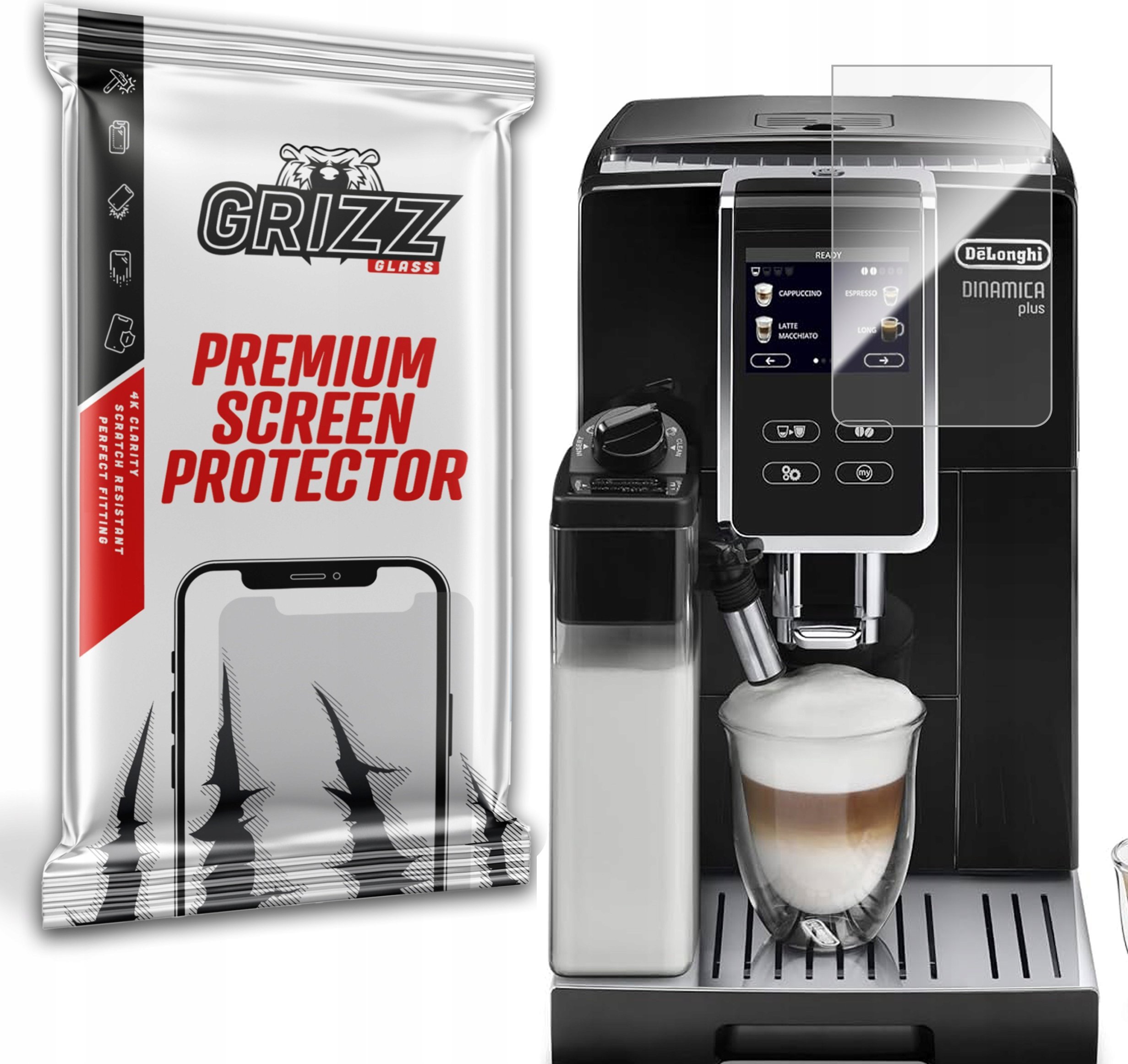 GrizzGlass Szkło hybrydowe GrizzGlass HybridGlass do DeLonghi Dinamica Plus ECAM 370.70.SB