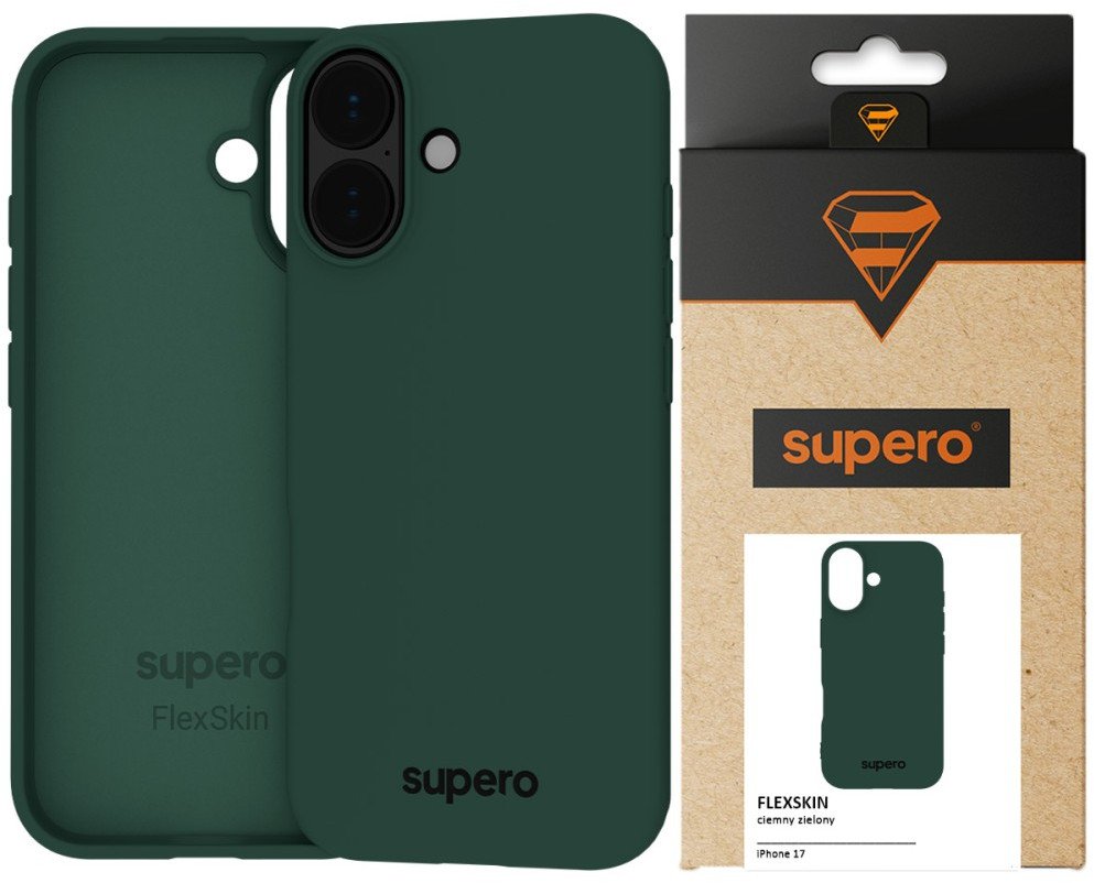 Etui silikonowe Supero FlexSkin do iPhone 17, zielone
