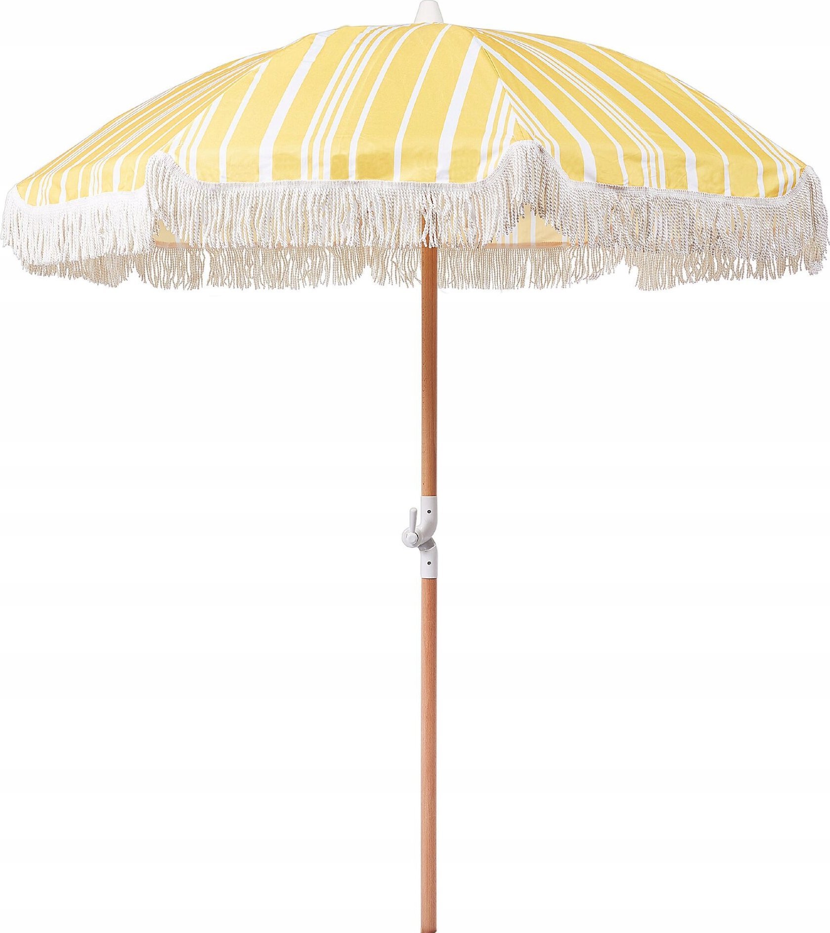 Beliani Parasol ogrodowy 150 cm żółty z białym MONDELLO