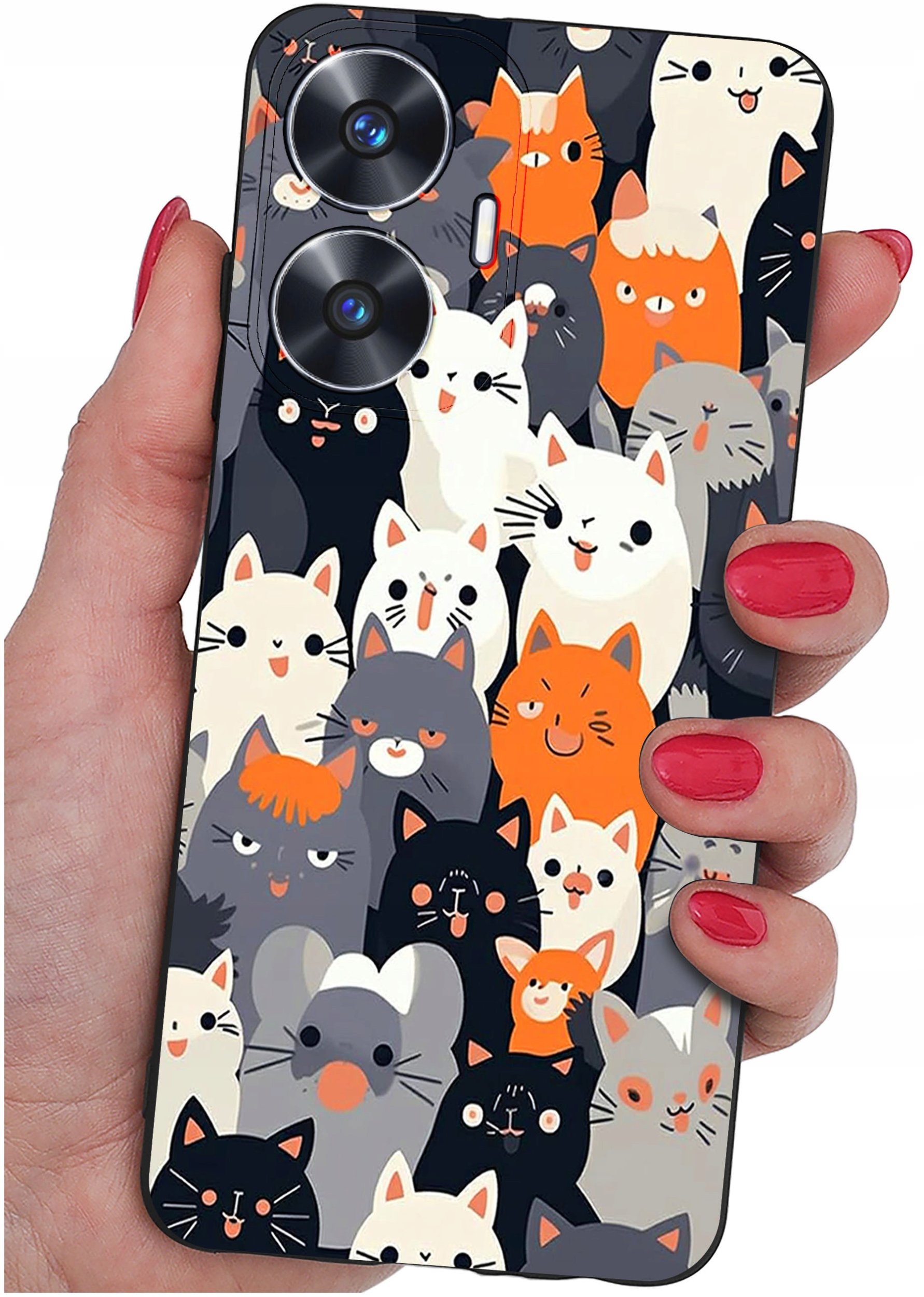 ETUI do Realme C55 WZORY |SILIKONOWE MATT CASE + SZKŁO 9H