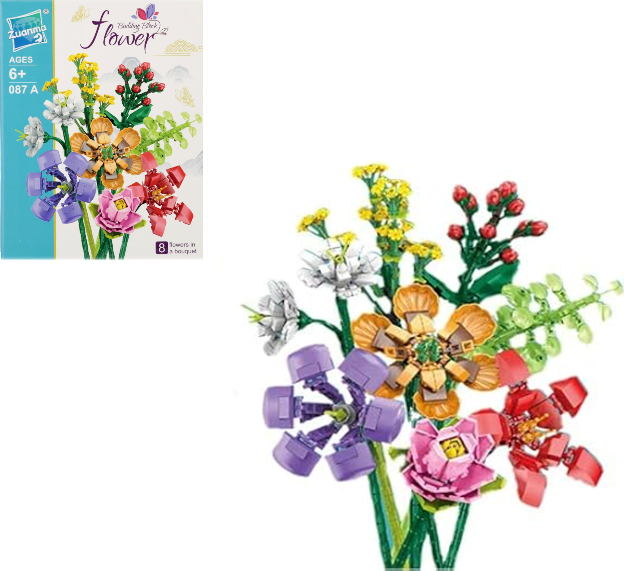 Coil klocki konstrukcyjne bukiet kwiatów zestaw 8w1 087a