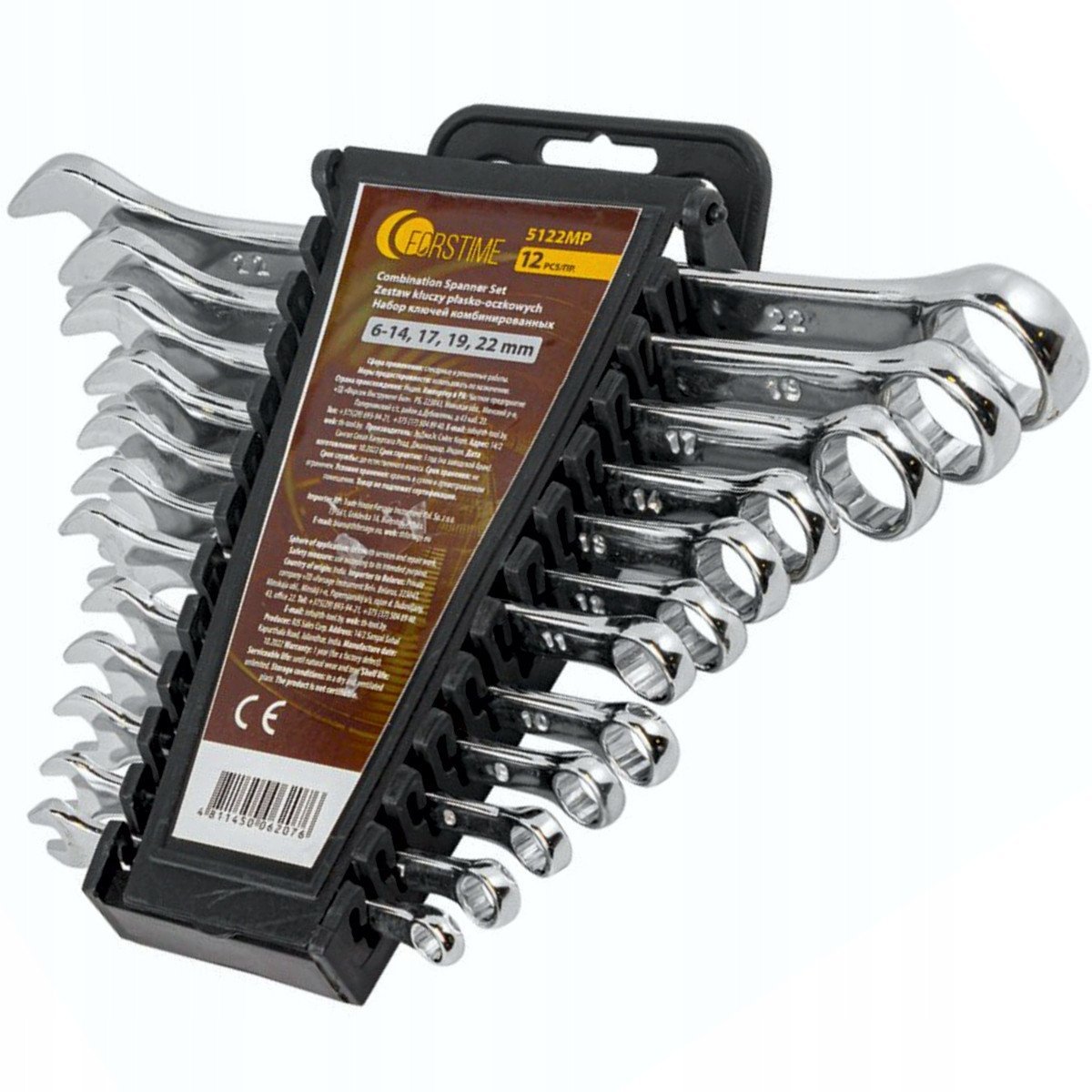 Zestaw kluczy płasko-oczkowych 12 el. (6-14,17,19,22mm)