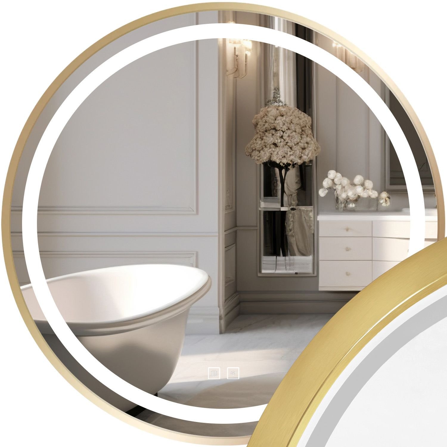 LUSTRO ŚCIENNE LED 80cm MMJ Złote