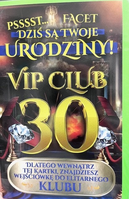 Yeku Karnet Urodziny 30 męskie