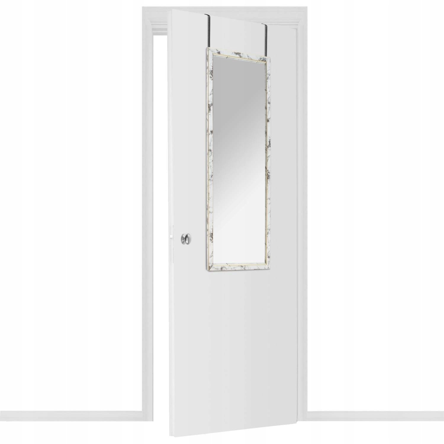 5five Wysokie lustro do zawieszenia na drzwiach, rama wzór marmuru, 94,5 x 34 x 1,65 cm