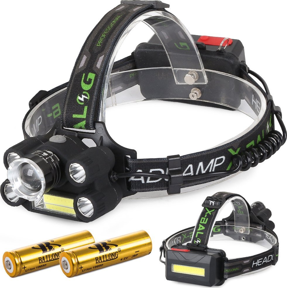 Latarka Bailong Latarka czołowa bailong 5x led + cob cree xm-l t6 Latarka czołowa bailong 5x led + cob cree xm-l t6