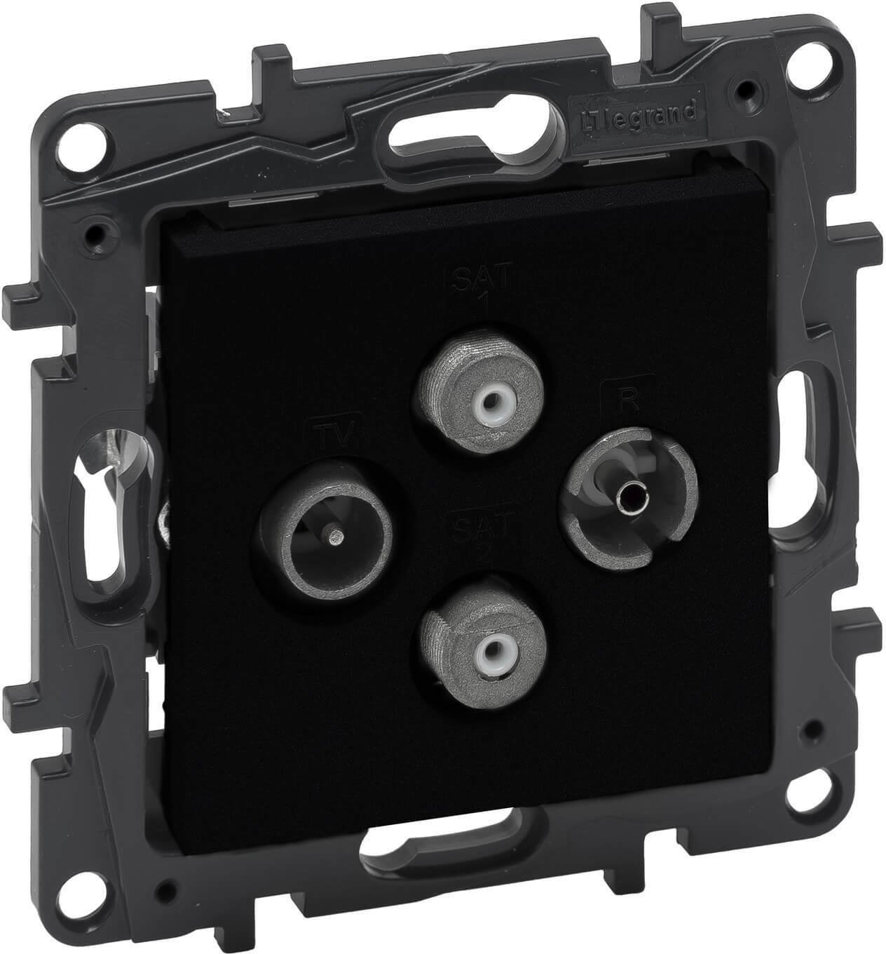 Niloe Step Gn TV-R-SAT-SAT końcowe typu gwiazda, 2 przewody, 1,5db - czarny 863582B