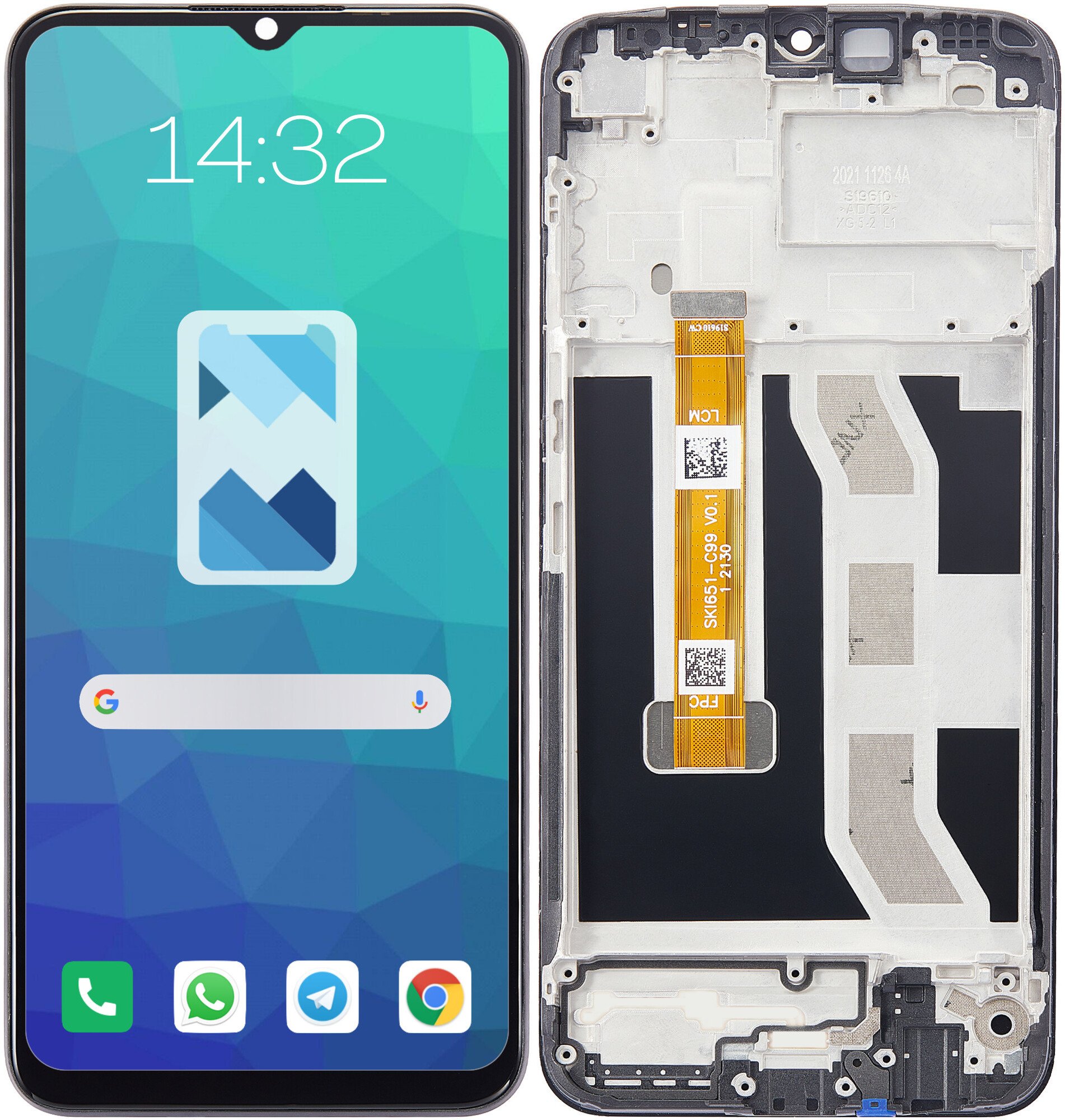 Wyświetlacz LCD Ekran Szybka Dotyk do Realme C21Y | RMX3263 | RAMKA