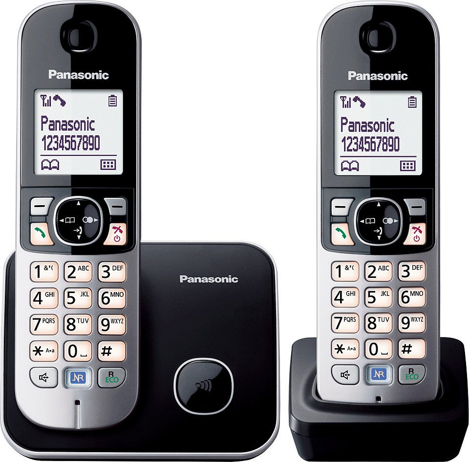 Telefon stacjonarny Panasonic Czarno-srebrny