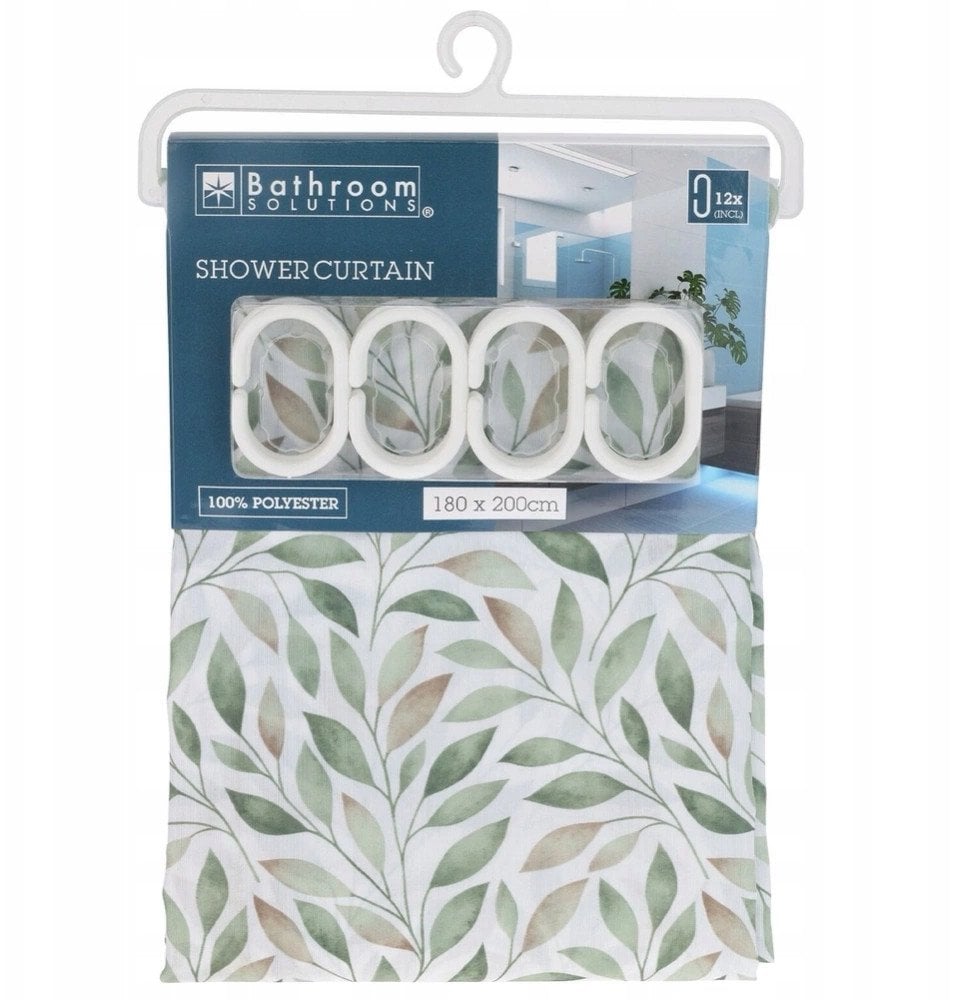Wodoodporna Zasłona Prysznicowa Łazienkowa BATHROOM SOLUTIONS 180 x 200 cm