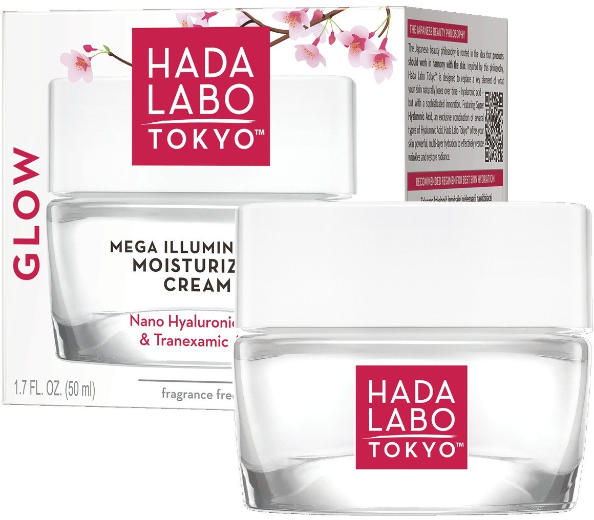 Hada Labo Tokyo, Glow, Hyaluronic Acid, Brightening, Day & Night, Gel Cream, Face, 50 ml For Women