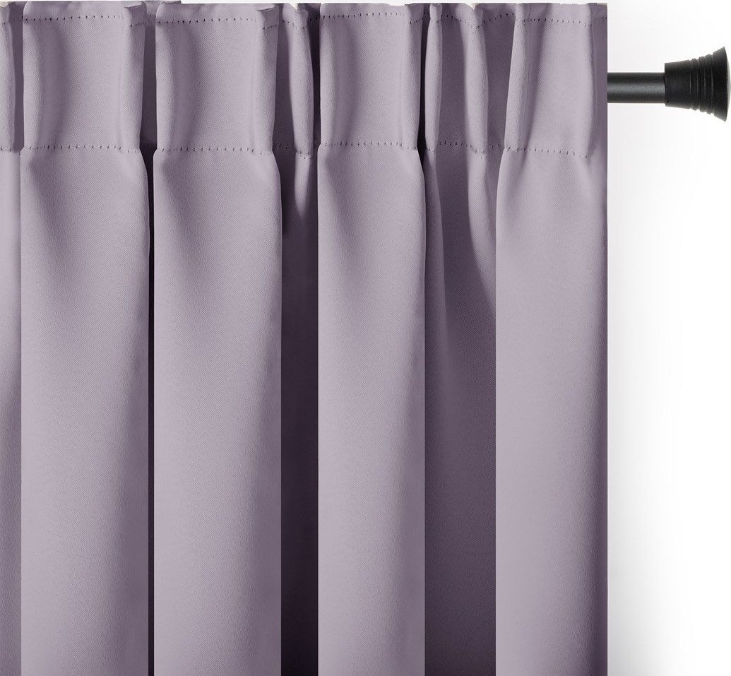 AmeliaHome Zasłona BLACKOUT styl klasyczny na taśmie 140X270 pudrowa różowa