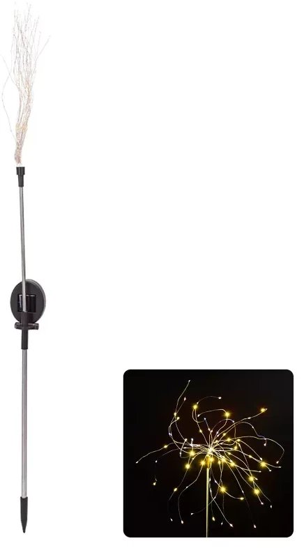 Dmuchawiec lampa ogrodowa solarna LED ze stali nierdzewnej Ciepły