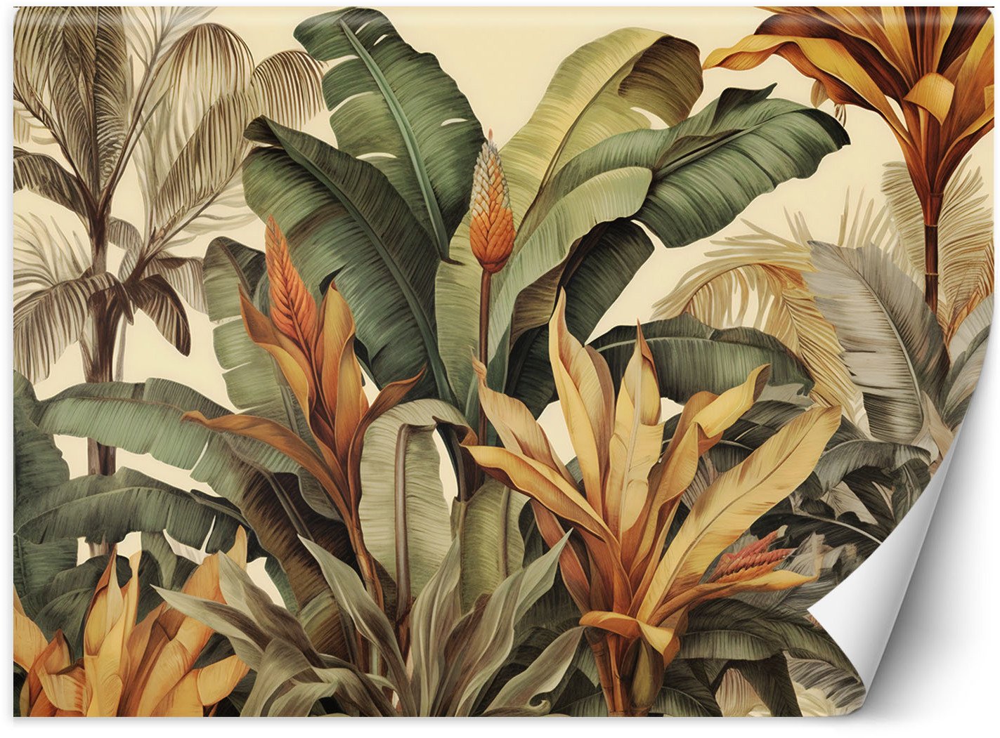 Feeby Fototapeta Liście bananowca w sepii 400x280 xxl